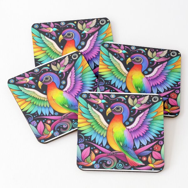 Item preview, Beautiful Colorful Bird and Flowers  designed and sold by TheDarkWardrobe.