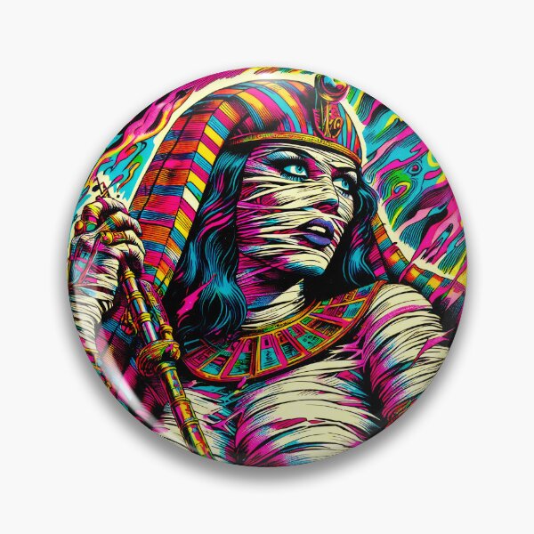Item preview, Trippy Psychedelic Pharaoh Mummy Girl designed and sold by AIPixelMaster.