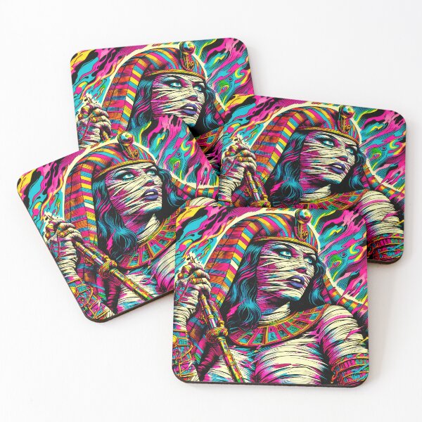 Item preview, Trippy Psychedelic Pharaoh Mummy Girl designed and sold by AIPixelMaster.
