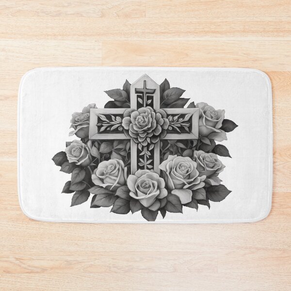 Item preview, Holy cross with roses rosary bouquet of roses designed and sold by Frostquest.
