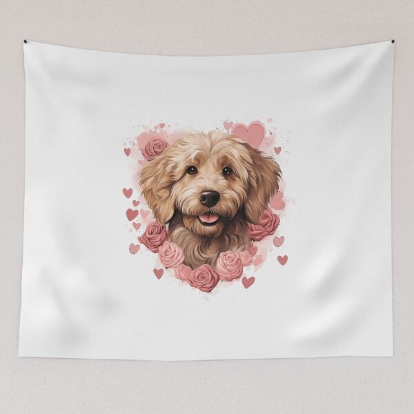 Item preview, Valentines GoldenDoodle designed and sold by RetroPrints.