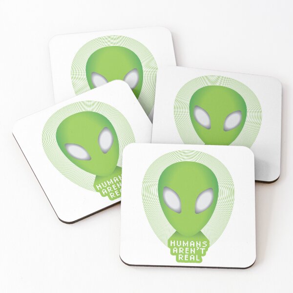 Item preview, Humans Aren't Real - Trippy Green Alien designed and sold by brainthought.
