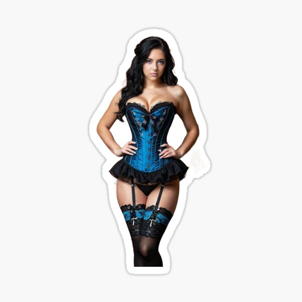 Pretty girl with corset Sticker
