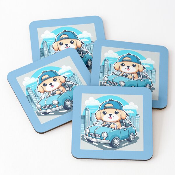 Item preview, Illustration Puppy in the city driving. designed and sold by moni0490.