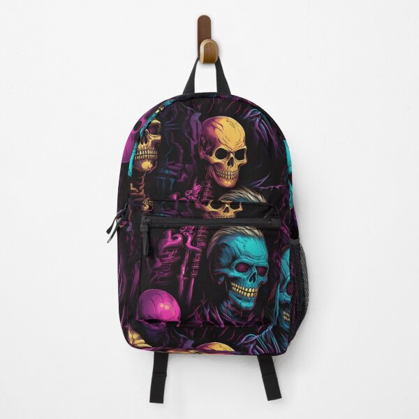 Item preview, Skeleton cyberpunk synthwave pattern designed and sold by GlitchGrotesque.