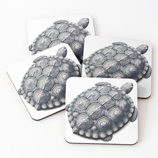 Item preview, Stealth Ornamental Turtle Black White Drawing designed and sold by HippieFarms11.