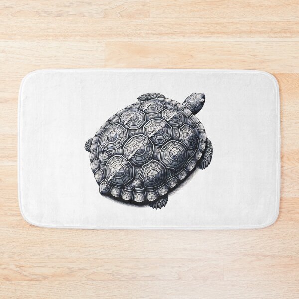 Item preview, Stealth Ornamental Turtle Black White Drawing designed and sold by HippieFarms11.