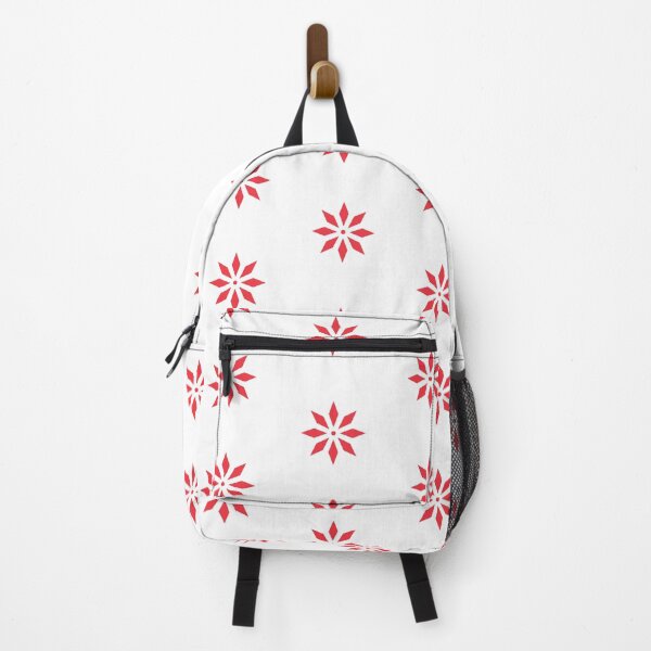 Item preview, Red White Floral Snowflake-like Maple Leaf Canada Nature-inspired Batik Pattern designed and sold by PenguinForests.