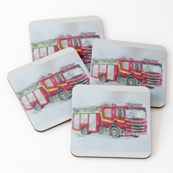 Item preview, Cumbria Fire truck prints designed and sold by Truck drawing art.