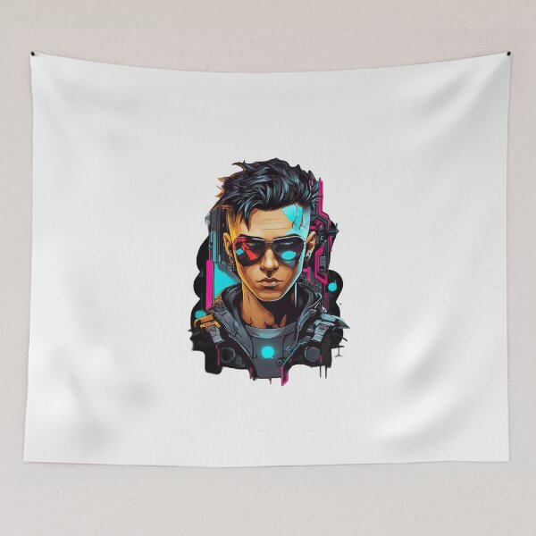 Item preview, "Neon Rebel: Portrait of a Cyberpunk Youth" designed and sold by DressDazzle.
