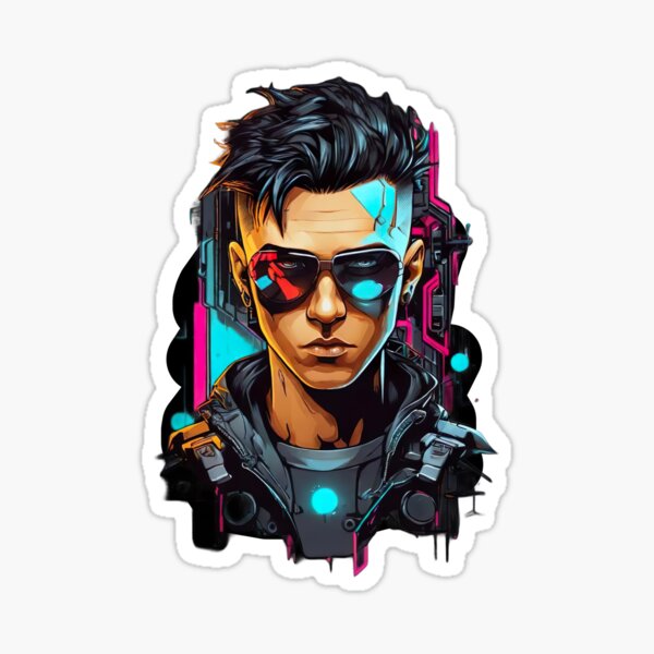 Item preview, "Neon Rebel: Portrait of a Cyberpunk Youth" designed and sold by DressDazzle.