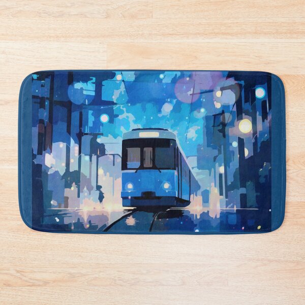 Item preview, ART: vibrant future metropolis, one image at a time of tram, light bokeh, defocused background designed and sold by Gabi.Media.