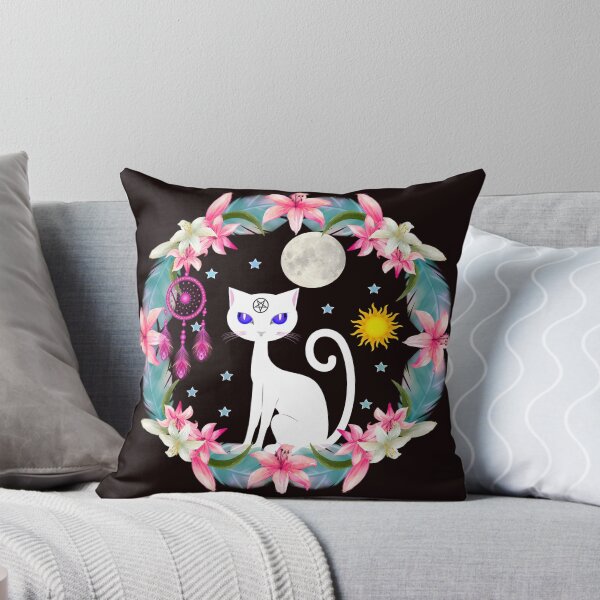 Item preview, Dream Catcher Moon Stars Sun White Wiccan Cat designed and sold by Atteestude.
