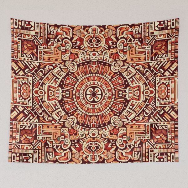 Item preview, Tiny Aztec Tapestry in Red Hues designed and sold by Rui Fernandes.