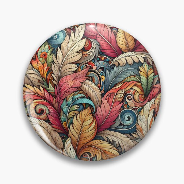 Item preview, Earthy Leaves Feathers Drawing Illustration Drawing 5 designed and sold by CoffeeIsATrip.