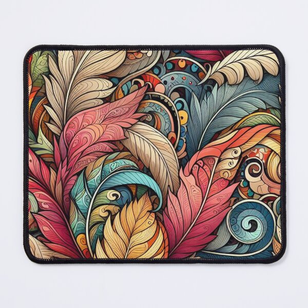 Item preview, Earthy Leaves Feathers Drawing Illustration Drawing 5 designed and sold by CoffeeIsATrip.