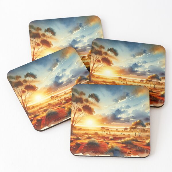 Item preview, Watercolours of the Australian Outback Sunset designed and sold by Indigo-Alan.