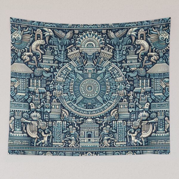 Item preview, Tiny Aztec Mosaic in Blue Hues designed and sold by Rui Fernandes.