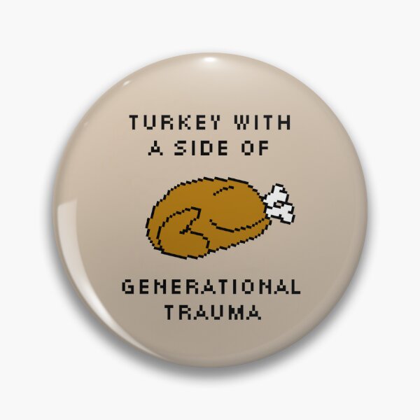 Item preview, turkey with a side of generational trauma - pixel art! designed and sold by sourdough designs ૮ ˶ᵔ ᵕ ᵔ˶ ა.