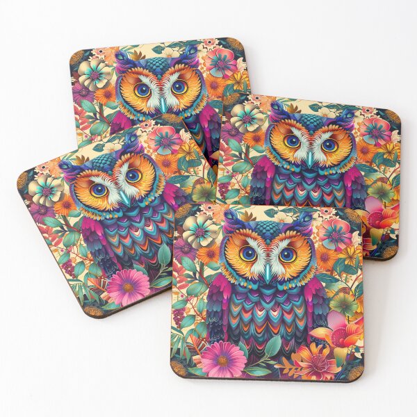 Item preview, flowers pop art deco coruja designed and sold by JOTAMIKE.