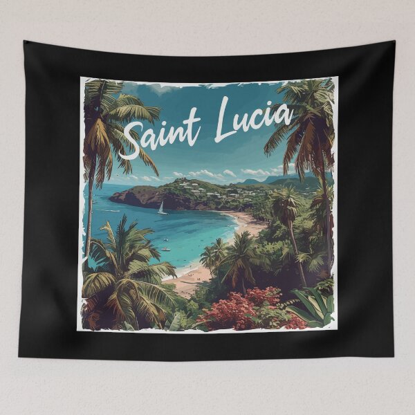 Item preview, Saint Lucia (White Lettering) designed and sold by VelvetRoom.