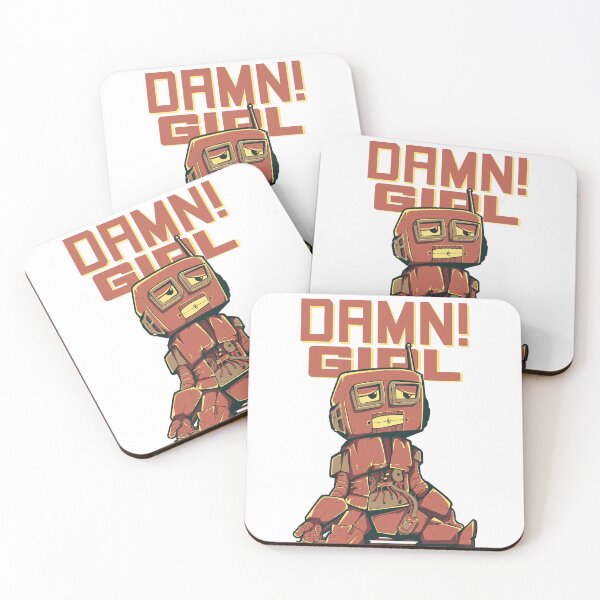 Item preview, Damn Girl Retro Tee - Sad Robot of Love Design designed and sold by diegomenjivar92.