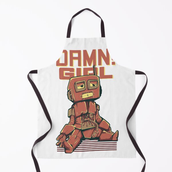 Item preview, Damn Girl Retro Tee - Sad Robot of Love Design designed and sold by diegomenjivar92.