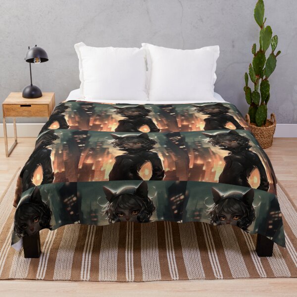 Item preview, Cute Asian Cat Noir Urban Night Back Drop.  designed and sold by clecticuk.