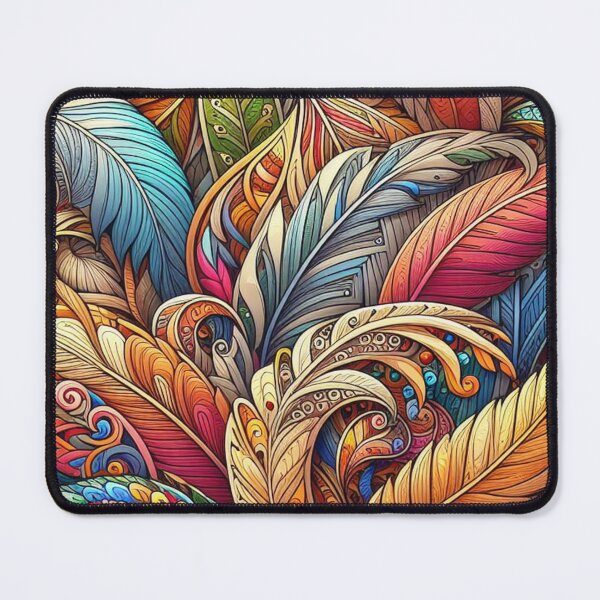 Item preview, Earthy Leaves Feathers Drawing Illustration Drawing 6 designed and sold by CoffeeIsATrip.