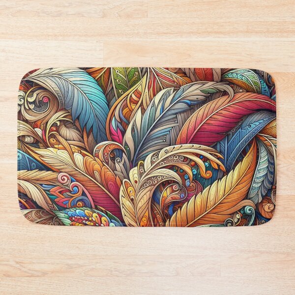 Item preview, Earthy Leaves Feathers Drawing Illustration Drawing 6 designed and sold by CoffeeIsATrip.
