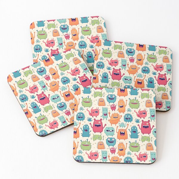 Item preview, Cute Critter Conga: Fun Monster Pattern designed and sold by pooshda.