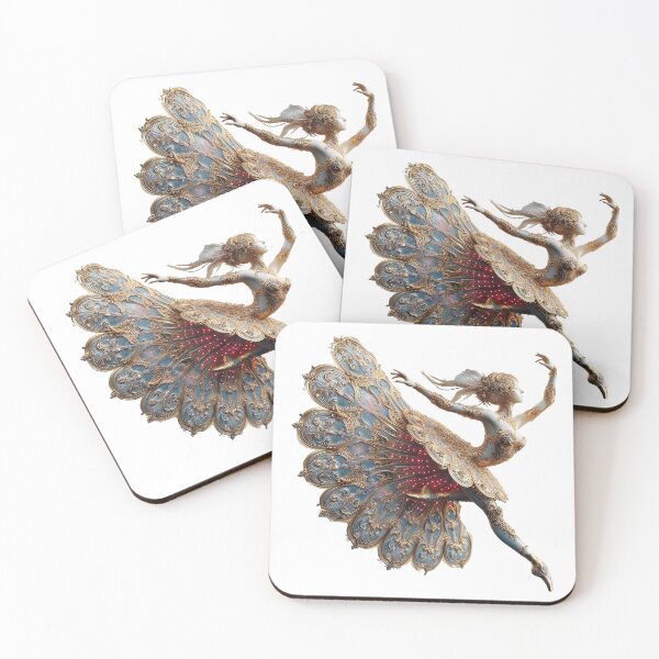 Item preview, White ceramic ballerina in gold costume designed and sold by AD-Digital-Art.