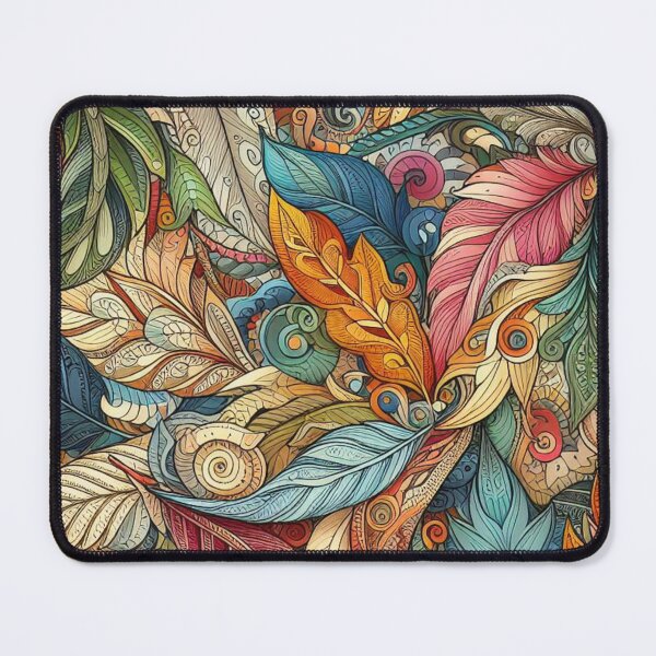 Item preview, Earthy Leaves Feathers Drawing Illustration Drawing 8 designed and sold by CoffeeIsATrip.