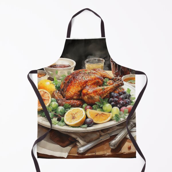 Item preview, Cornucopia Canvas - A Turkey Feast Spread Out On A Table - Food Art - Watercolor Art designed and sold by CastleBySea.