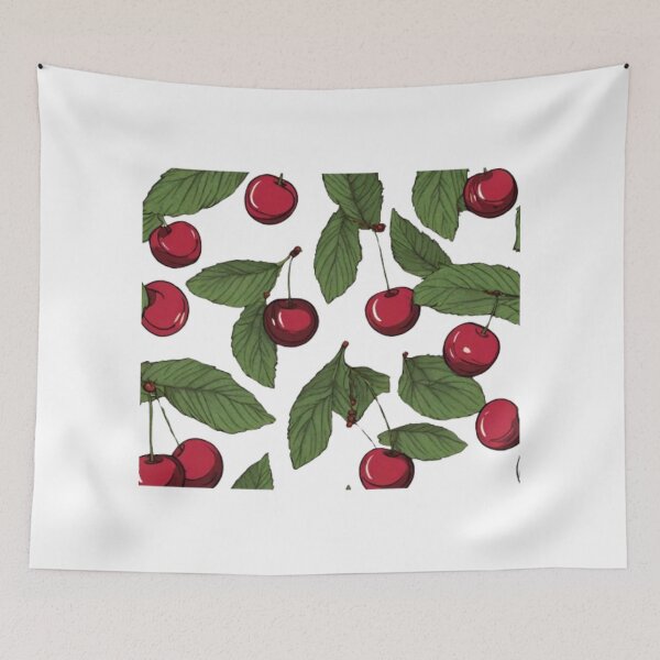 Item preview, Cherries with leaves ,cute nature ,fresh fruit,garden , designed and sold by kozlebozle007.