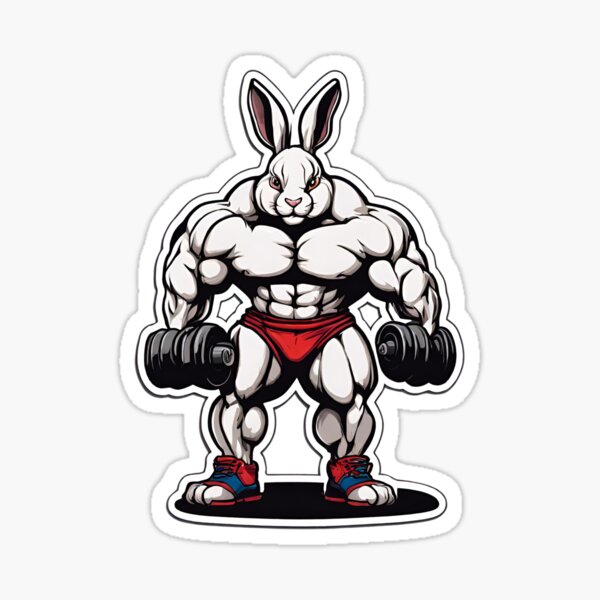 Gym Rabbit Stickers for Sale