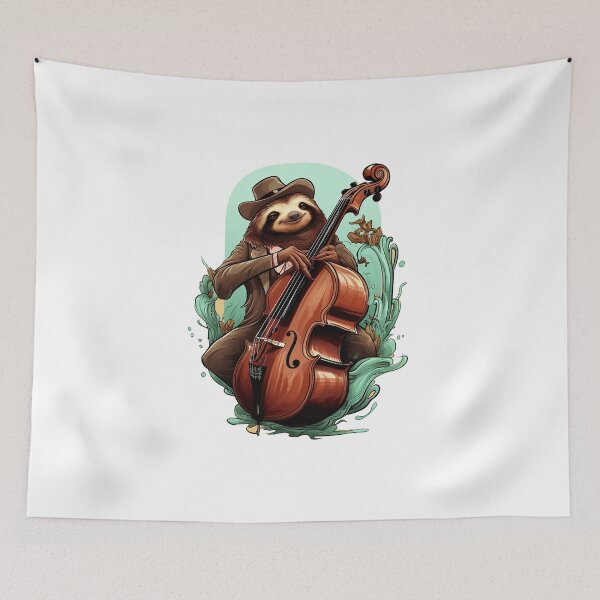 Item preview, The sloth clings to the double bass designed and sold by RalNix.