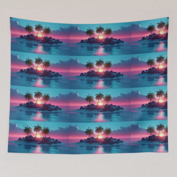Item preview, Island, palm trees and sunset designed and sold by T-Shirt-Group.