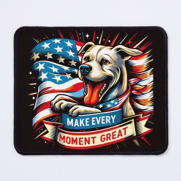 Item preview, Joyful Dog & American Flag - Pop Art Inspiration designed and sold by IWEARUWEAR.