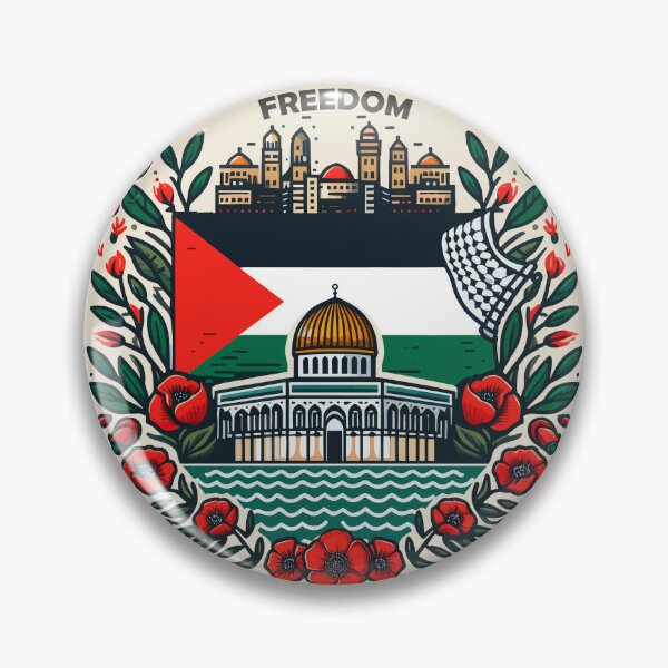 Item preview, Palestine Flag Dome of The Rock Al Aqsa Olives Poppy Flowers designed and sold by Slice Of Seed.