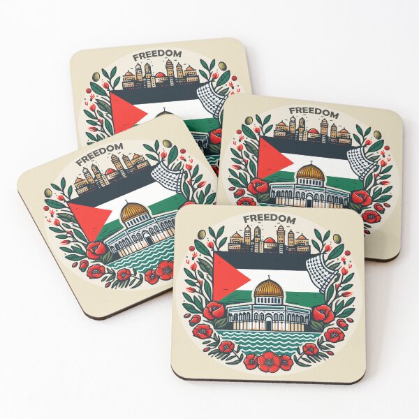 Item preview, Palestine Flag Dome of The Rock Al Aqsa Olives Poppy Flowers designed and sold by Slice Of Seed.