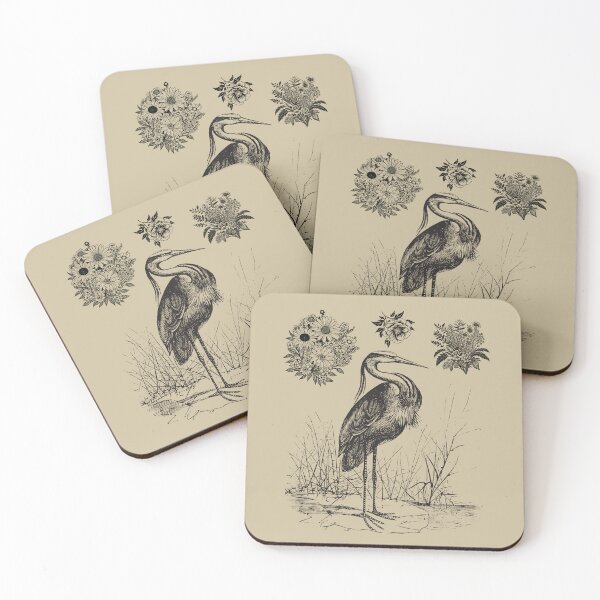 Item preview, Wetland Bird Vintage Black Line Drawing Design designed and sold by EarthArtDesigns.