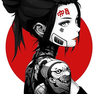 Artwork thumbnail, Vaporwave Cyberpunk Aesthetic Girl by OWLvision33
