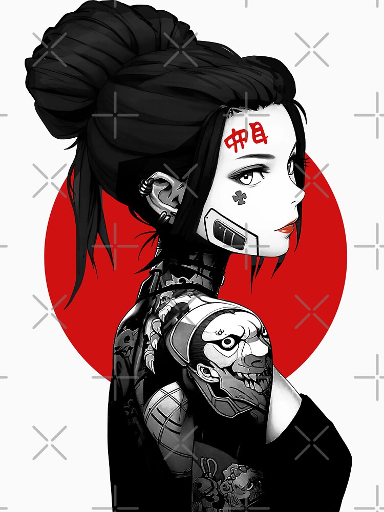 Thumbnail 7 of 7, Classic T-Shirt, Vaporwave Cyberpunk Aesthetic Girl designed and sold by OWLvision33.