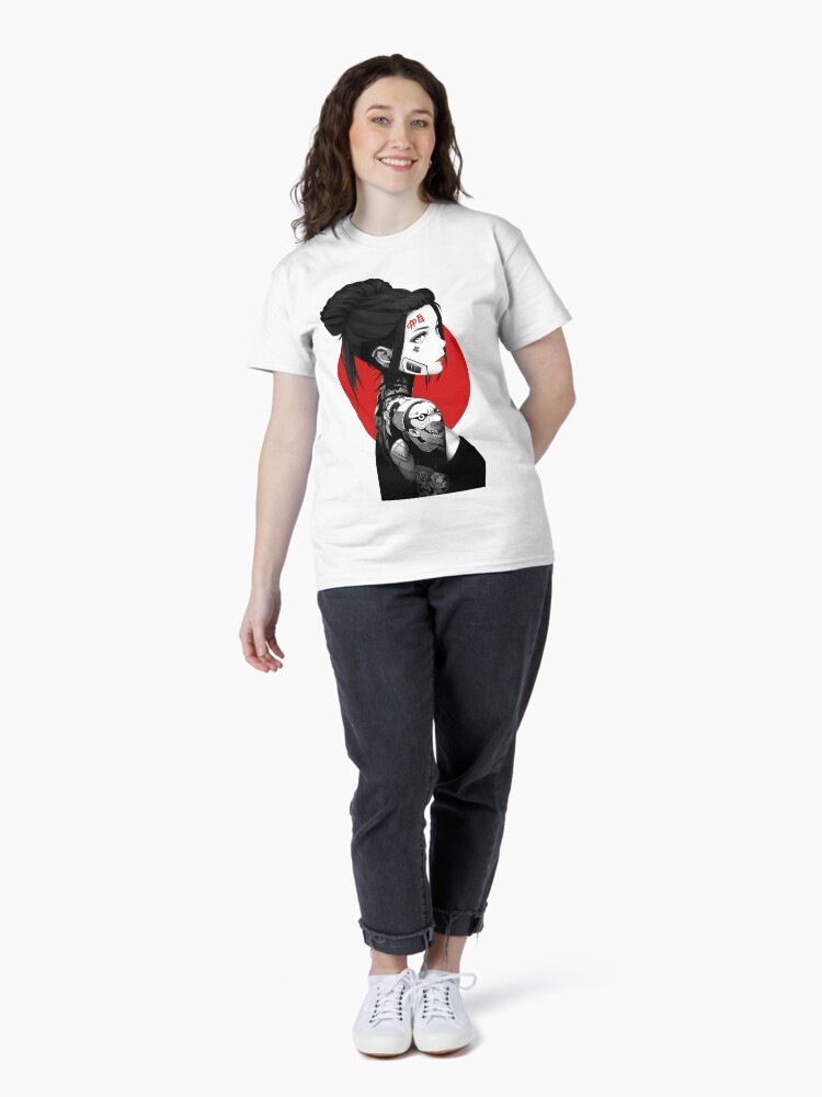 Thumbnail 4 of 7, Classic T-Shirt, Vaporwave Cyberpunk Aesthetic Girl designed and sold by OWLvision33.