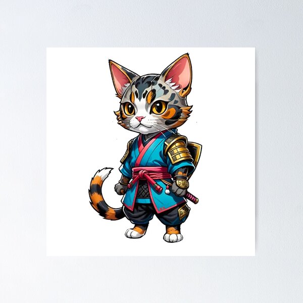 Item preview, Cute cat mom tortie samurai designed and sold by KorArtStudio.