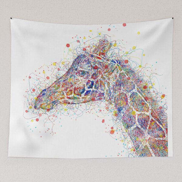 Item preview, giraffe watercolor lines art designed and sold by berwies-artwork.