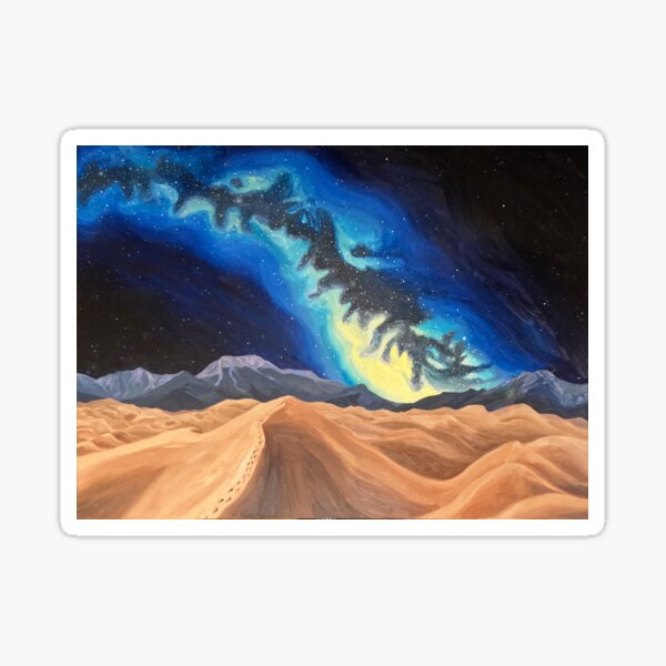 Milky Way Galaxy Over Sand Dunes Sticker
