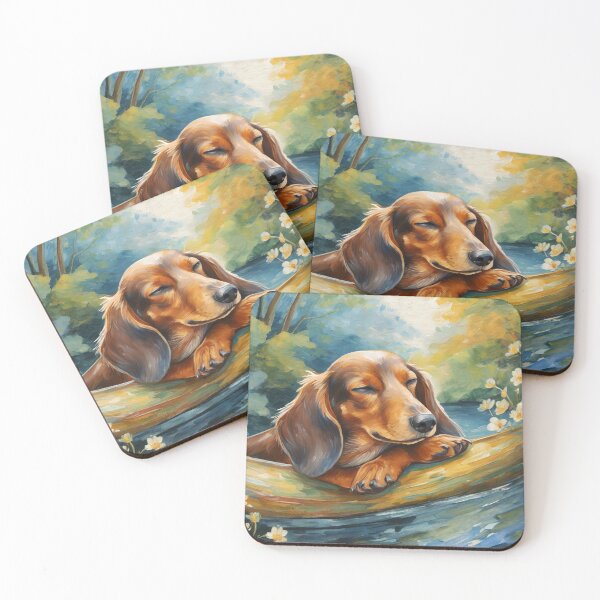 Item preview, Sleeping Dachshund Tan designed and sold by HarmonyandSage.