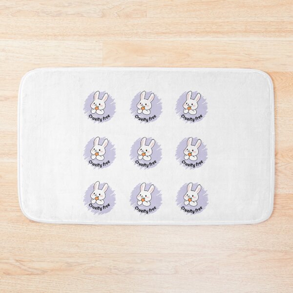 Item preview, White rabbit holding carrot cruelty free illustration labels pack designed and sold by BritishDelights.